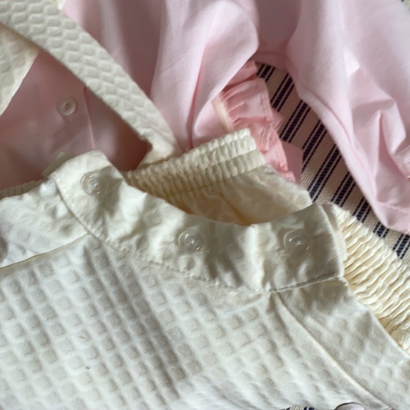 Pretty Originals Dungarees Overalls Set Pink Cream 12mo NWT - Picture 7 of 11
